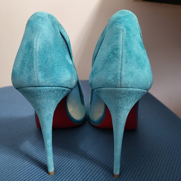 Christian Louboutin Blue and Red Heels - Picture 5 of 9